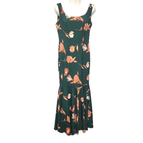 Green Maxi Long Dress Gown Sleeveless Mermaid Style Long Dress - Size XS/S - Picture 7 of 15